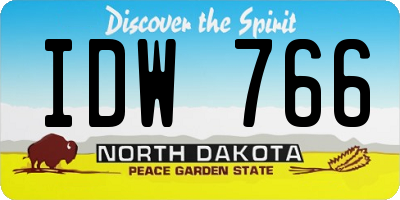 ND license plate IDW766