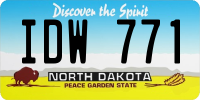 ND license plate IDW771