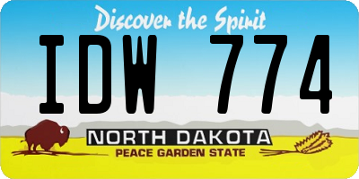 ND license plate IDW774