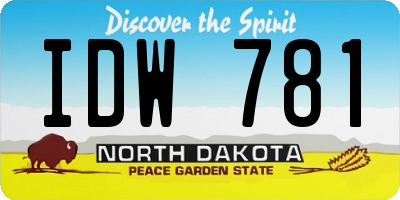 ND license plate IDW781