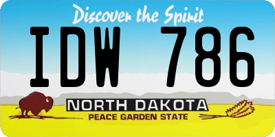 ND license plate IDW786