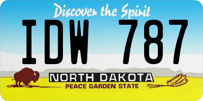ND license plate IDW787