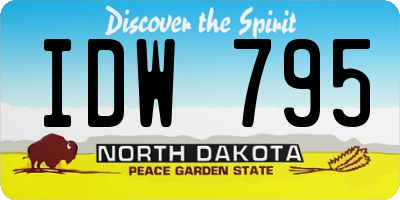 ND license plate IDW795