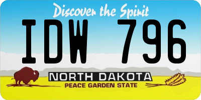 ND license plate IDW796