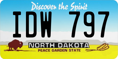 ND license plate IDW797