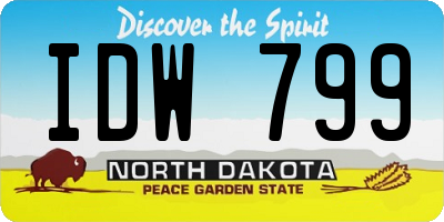 ND license plate IDW799