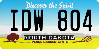 ND license plate IDW804