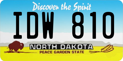 ND license plate IDW810