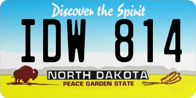 ND license plate IDW814