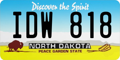ND license plate IDW818