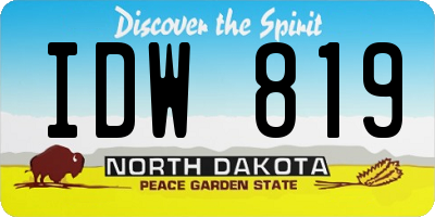 ND license plate IDW819