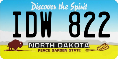 ND license plate IDW822