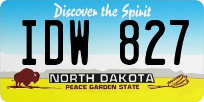 ND license plate IDW827