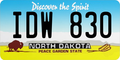 ND license plate IDW830