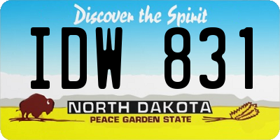ND license plate IDW831