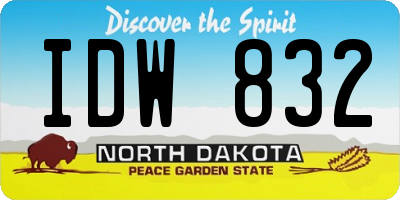 ND license plate IDW832