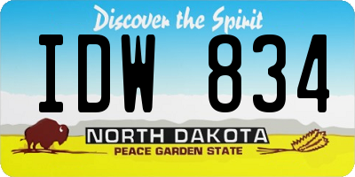 ND license plate IDW834
