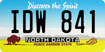 ND license plate IDW841