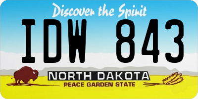 ND license plate IDW843