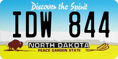 ND license plate IDW844