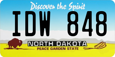 ND license plate IDW848