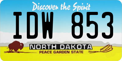 ND license plate IDW853