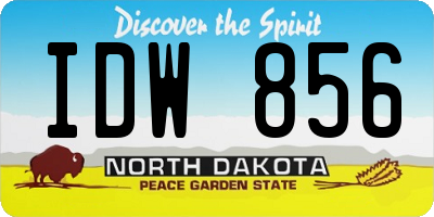 ND license plate IDW856