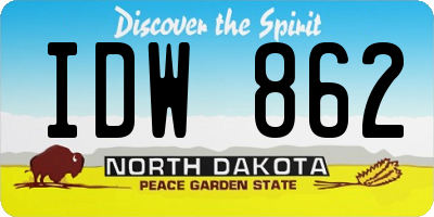 ND license plate IDW862