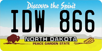ND license plate IDW866