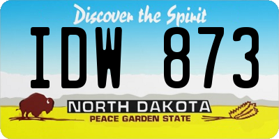 ND license plate IDW873