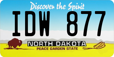 ND license plate IDW877