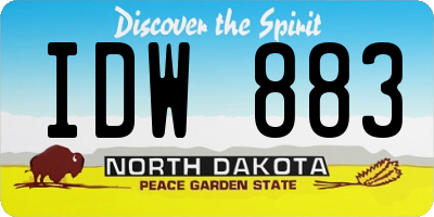 ND license plate IDW883