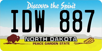 ND license plate IDW887