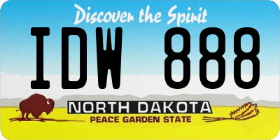 ND license plate IDW888
