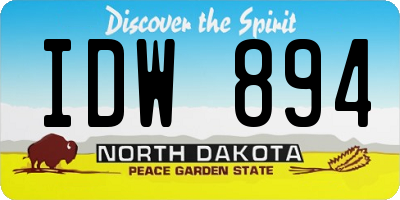 ND license plate IDW894