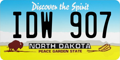 ND license plate IDW907