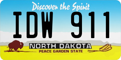 ND license plate IDW911