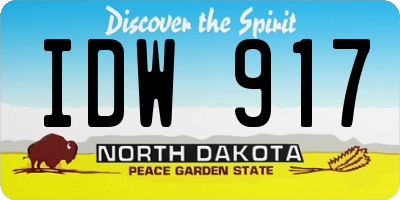 ND license plate IDW917