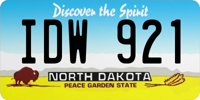 ND license plate IDW921