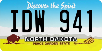 ND license plate IDW941