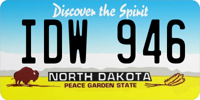 ND license plate IDW946