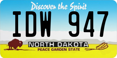 ND license plate IDW947