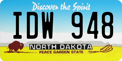 ND license plate IDW948