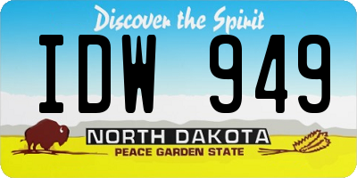 ND license plate IDW949