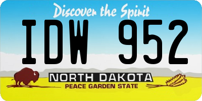 ND license plate IDW952