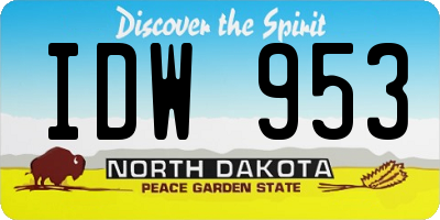 ND license plate IDW953