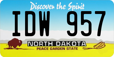 ND license plate IDW957