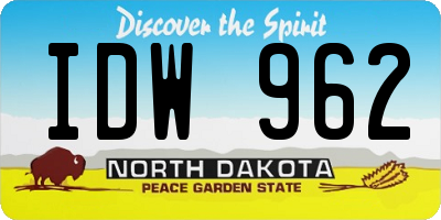 ND license plate IDW962