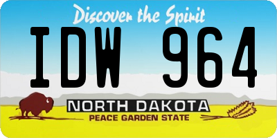 ND license plate IDW964