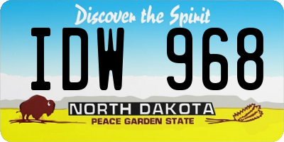 ND license plate IDW968